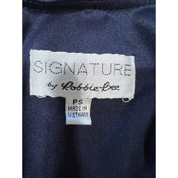 Robbie Bee Signature Petite Dress Caramel Brown, Blue & White Floral Women's PS - Picture 5 of 7